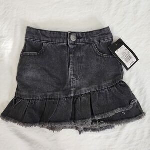 Art Class Charcoal Ruffled Skirt